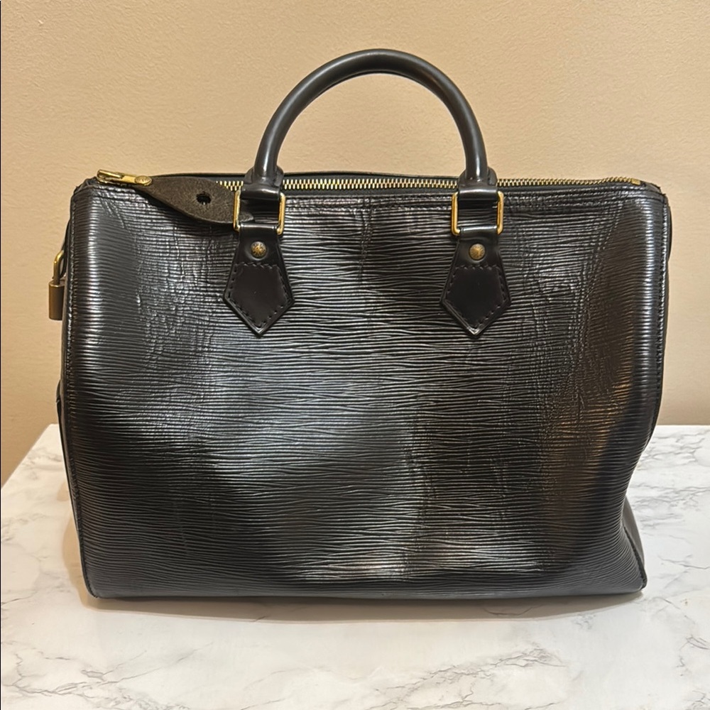 Louis Vuitton Epileather Black Speedy 30 Bag - 100% Authentic - Picture 3 of 8